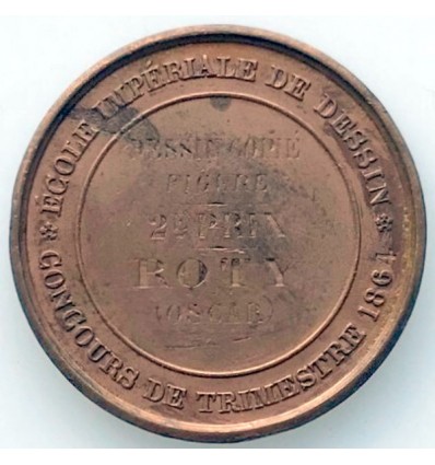 Napoléon III école impériale de dessin, prix attribué à Oscar Roty 1864