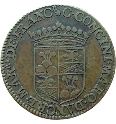 Noblesse de Picardie, jeton aux armes de C. Concini 1614