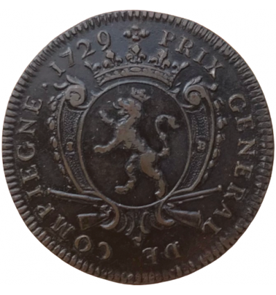 Jeton Louis XV Prix Général ( Arquebuse ) de Compiègne 1729