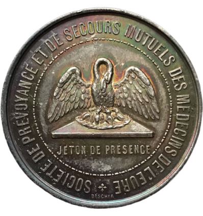 Jeton société de prévoyance et de secours mutuels des médecins de L’Eure 1875