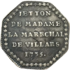Noblesse IDF, jeton aux armes de Madame la maréchale de Villars 1735