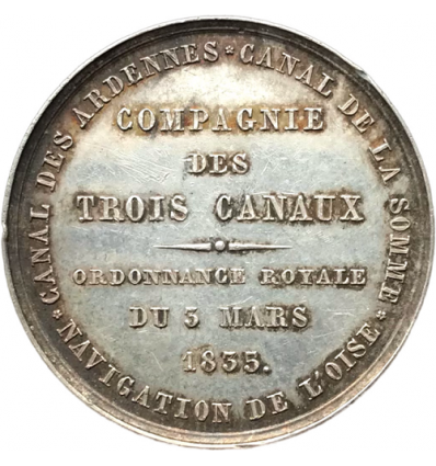 Jeton compagnie des trois canaux ( Ardennes-Somme-Oise ) 1835