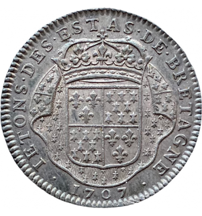 Bretagne, jeton Louis XIV Etats de Dinan 1707