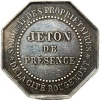 Jeton de présence, société des propriétaires de la cité Rougemont ( Paris ) s.d.