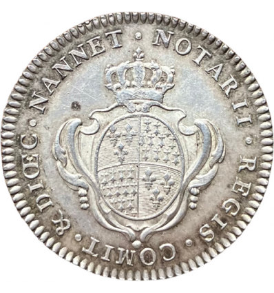 Jeton Louis XVI notaires royaux de la ville de Nantes s.d.