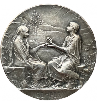 Médaille de mariage " SEMPER " par Roty 1898