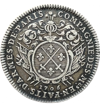 Jeton Louis XIV corporation des maîtres d'armes 1706