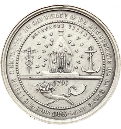 Jeton société libre d'émulation du commerce et de l'industrie de la Seine Inférieure 1855