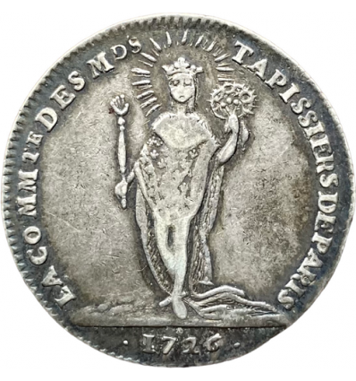 Jeton Louis XV corporation des tapissiers 1726