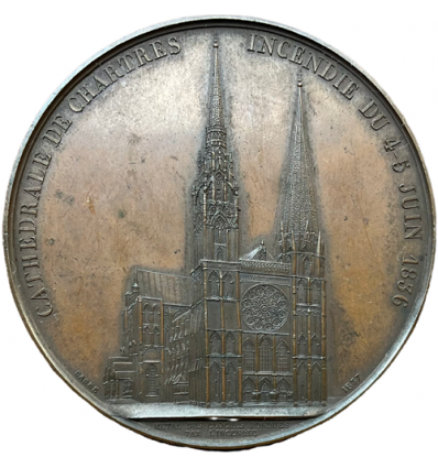 Louis-Philippe I, incendie de la cathédrale de Chartres 1836