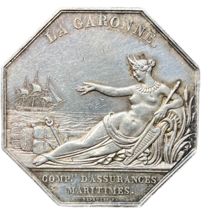 Jeton la Garonne, compagnie d'assurances maritimes 1864