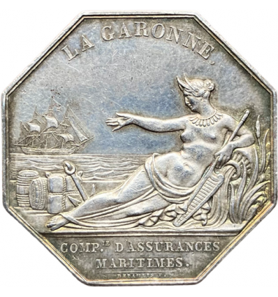 Jeton la Garonne, compagnie d'assurances maritimes 1846