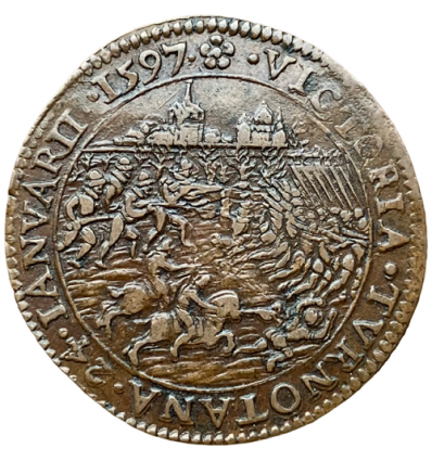 Pays-Bas méridionaux, jeton ville de Dordrecht, bataille de Turnhout 1597