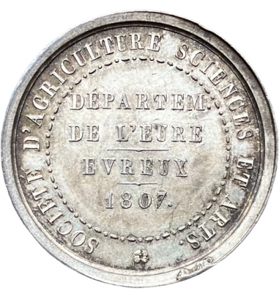 Jeton Louis XVIII société d’agriculture, sciences et des arts d’Évreux 1807