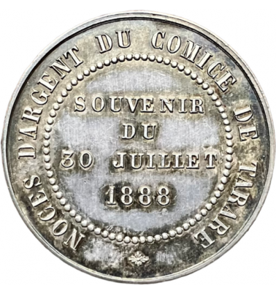 Jeton noces d'argent du comice de Tarare ( Dpt du Rhône ) 1888