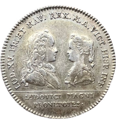 Jeton Louis XV fiançailles du roi avec Marie-Anne-Victoire Infante d'Espagne 1721