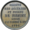 Jeton société des aciéries et forges de Firminy 1854