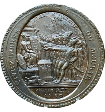 Constitution, médaille de confiance, 5 sols de Monneron au serment 1792
