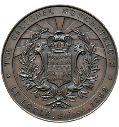 Suisse, ville de Neufchâtel, prix de tir Le Locle 1892