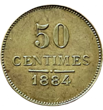 Filature de l'abbaye, jeton 50 centimes 1884