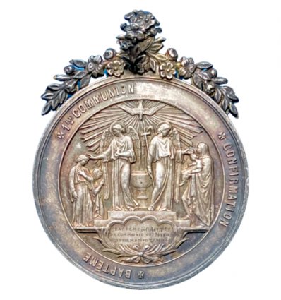 Médaille de baptême, première communion et confirmation 1880