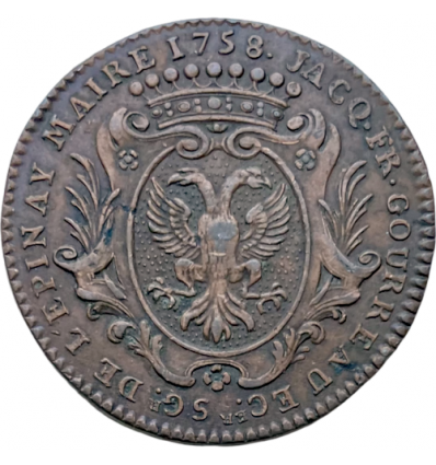 Jeton aux armes de Jacques-François Gourreau, maire d’Angers 1758