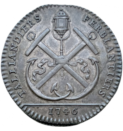 Jeton Louis XV corporation des taillandiers ferblantiers 1746