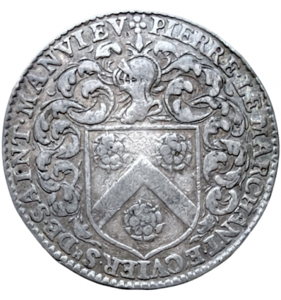 Jeton aux armes de Pierre le Marchant, trésorier général des finances à Caen 1627
