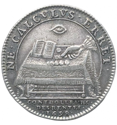 Jeton Louis XIV contrôleurs des rentes 1698