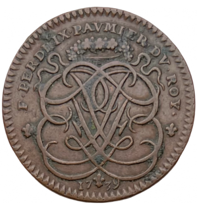 Jeton aux armes de F. Perdrix, paumier du roi 1739