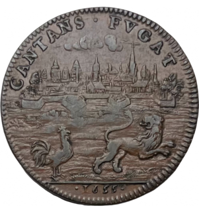 Jeton Louis XIV  parties casuelles, prise d'Arras 1655