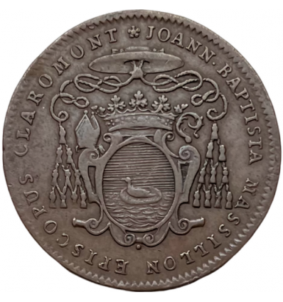 Noblesse d'Auvergne, jeton aux armes de J-B. Massillon, évêque de Clermont-Ferrand 1719