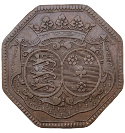 Noblesse d'Artois, jeton aux armes d'Henri Jacques Nompar de Caumont et Anne Marie de Beuselin de Bosmelet s.d.