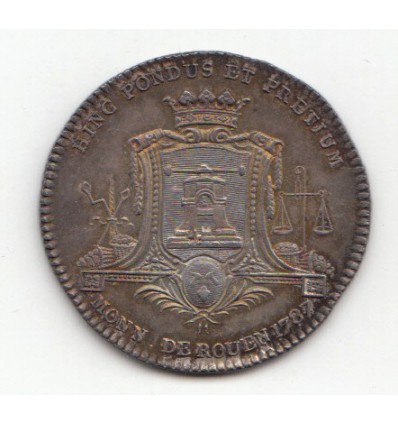 Jeton Louis XVI La Monnaie, ville de Rouen 1787