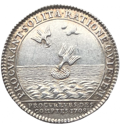 Jeton Louis XIV procureurs des comptes 1708