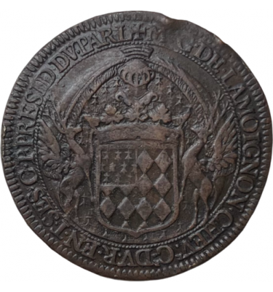Noblesse IDF, jeton aux armes de Guillaume de Lamoignon, marquis de Basville 1663