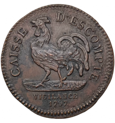 Directoire, jeton création de la Caisse d'escompte du commerce 1797