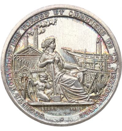 Jeton société nouvelle des forges et chantiers de la Méditerranée 1855