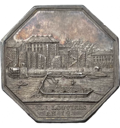 Jeton Commerce de Bois Neuf, l'île Louviers 1803
