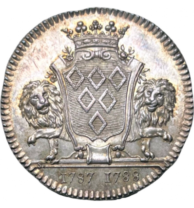 Bretagne, jeton aux armes de Richard de la Pervanchère, maire de Nantes 1787-1788
