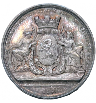 Jeton Napoléon III secours mutuels pour les ouvriers en soie de Lyon 1850