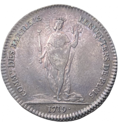 Jeton Louis XV corporation des barbiers-perruquiers 1719