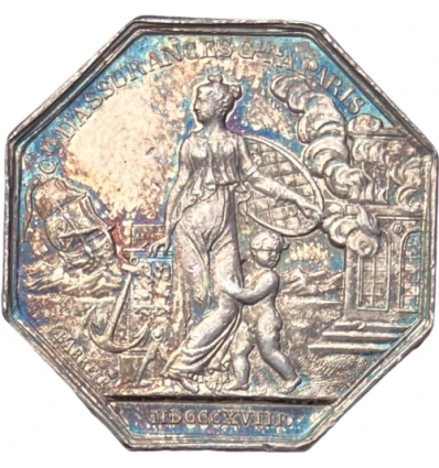 Jeton Louis XVIII compagnie d'assurances générales à Paris 1818