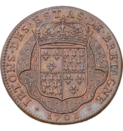 Jeton Louis XIV Etats de Nantes 1701