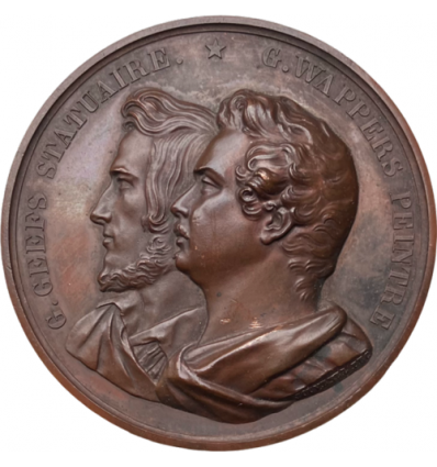 Belgique, hommage aux sculpteurs et peintres G. Geefs et G. Wappers 1835