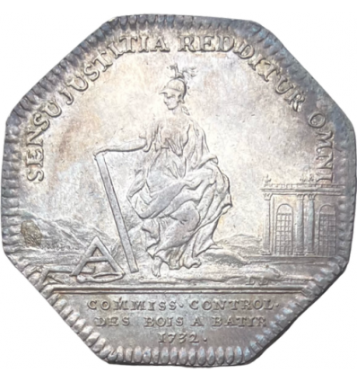 Jeton Louis XV commissaires-contrôleurs des bois à bâtir 1732