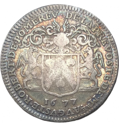 Jeton aux armes de Robert de Pomereu, prévôt des marchands de Paris 1677