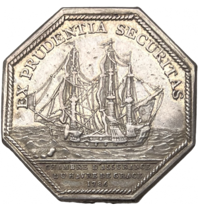 Jeton Louis XVI Chambre d’assurance du Havre de Grâce 1786