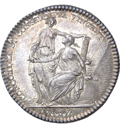 Jeton Edm. Cl. Bourru, doyen de médecine de la faculté de Paris 1786-87