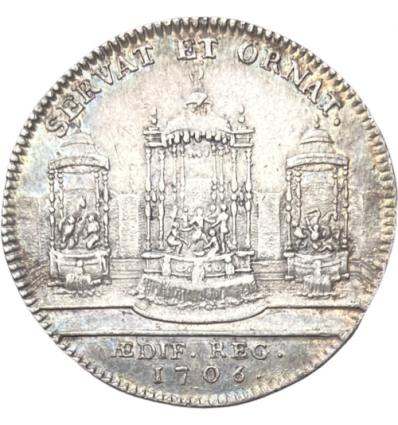 Jeton Louis XIV, ville de Versailles, Les trois pavillons de Trianon 1706